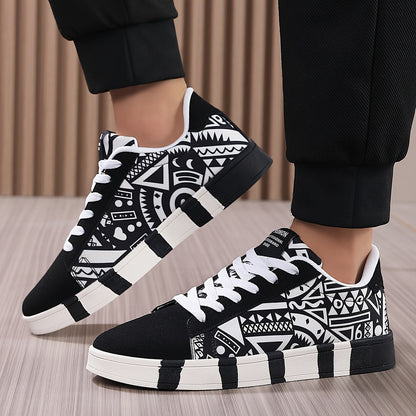 Męskie sneakersy z geometrycznym wzorem do streetwearu i na co dzień