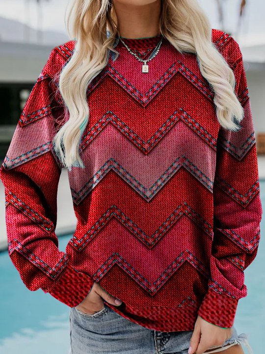 Sweater voor dames met ronde hals en lange mouwen