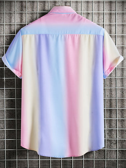 Chemise de villégiature à manches courtes pour homme avec imprimé coquillages – Look estival maritime pour la plage et les loisirs