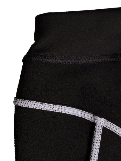 Zwarte dameslegging met contrasterende naden voor sport en vrije tijd