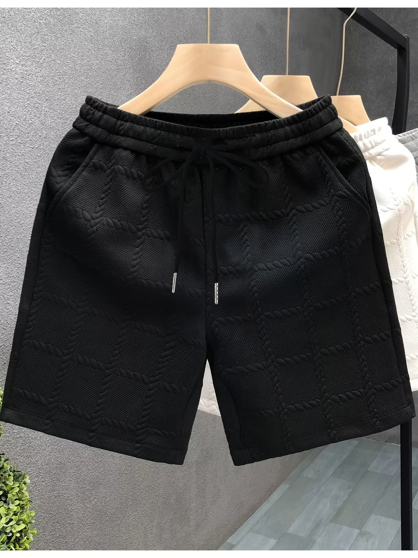 Shorts de loisirs pour hommes avec embossage et design moderne – Décontracté & Sportif