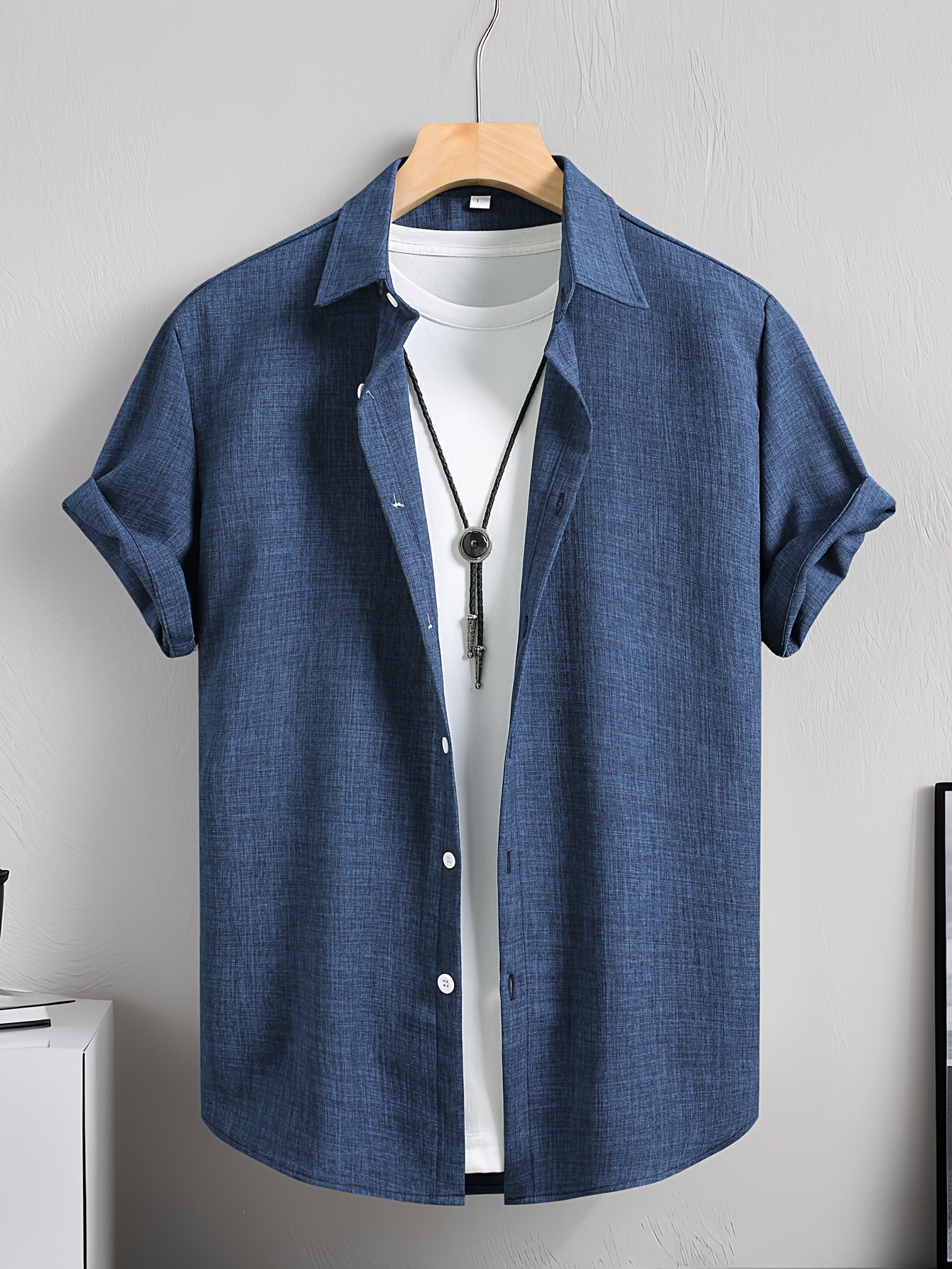 Camicia casual da uomo a maniche corte con strato T-shirt – Look estivo moderno per tutti i giorni e uscite