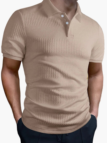 Herren Polohemd Slim Fit Freizeit Geometrisches Muster Kurzarm für Alltag und Büro