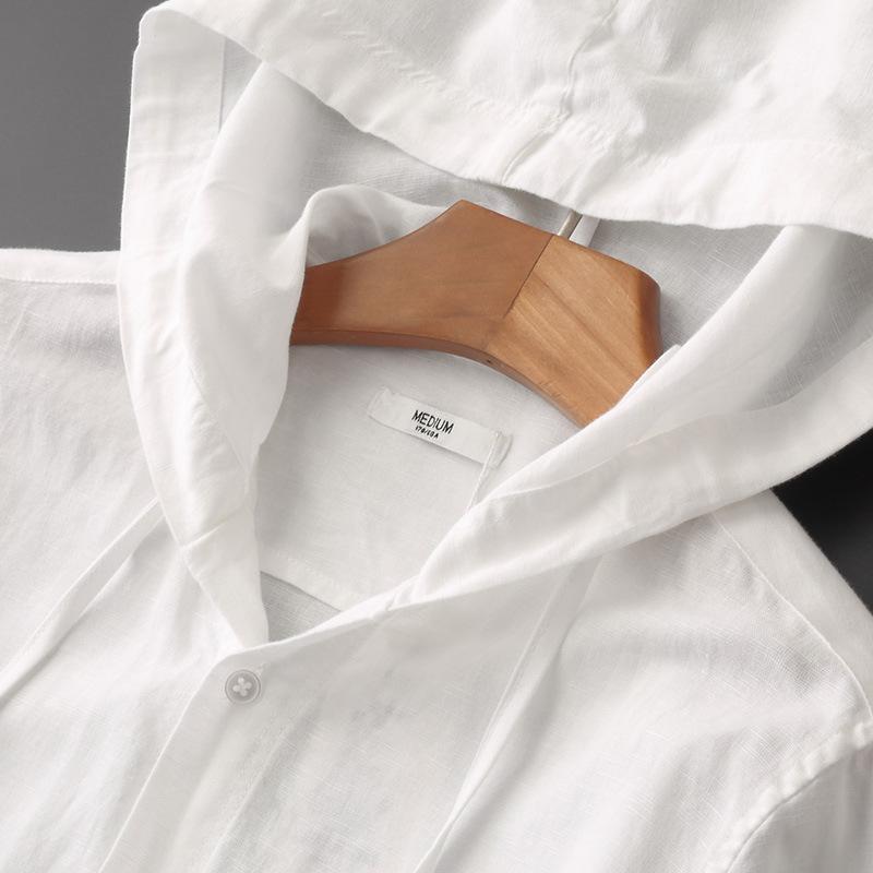 Zomerblouse dames – Lichtgewicht blouse met capuchon in overhemdstijl