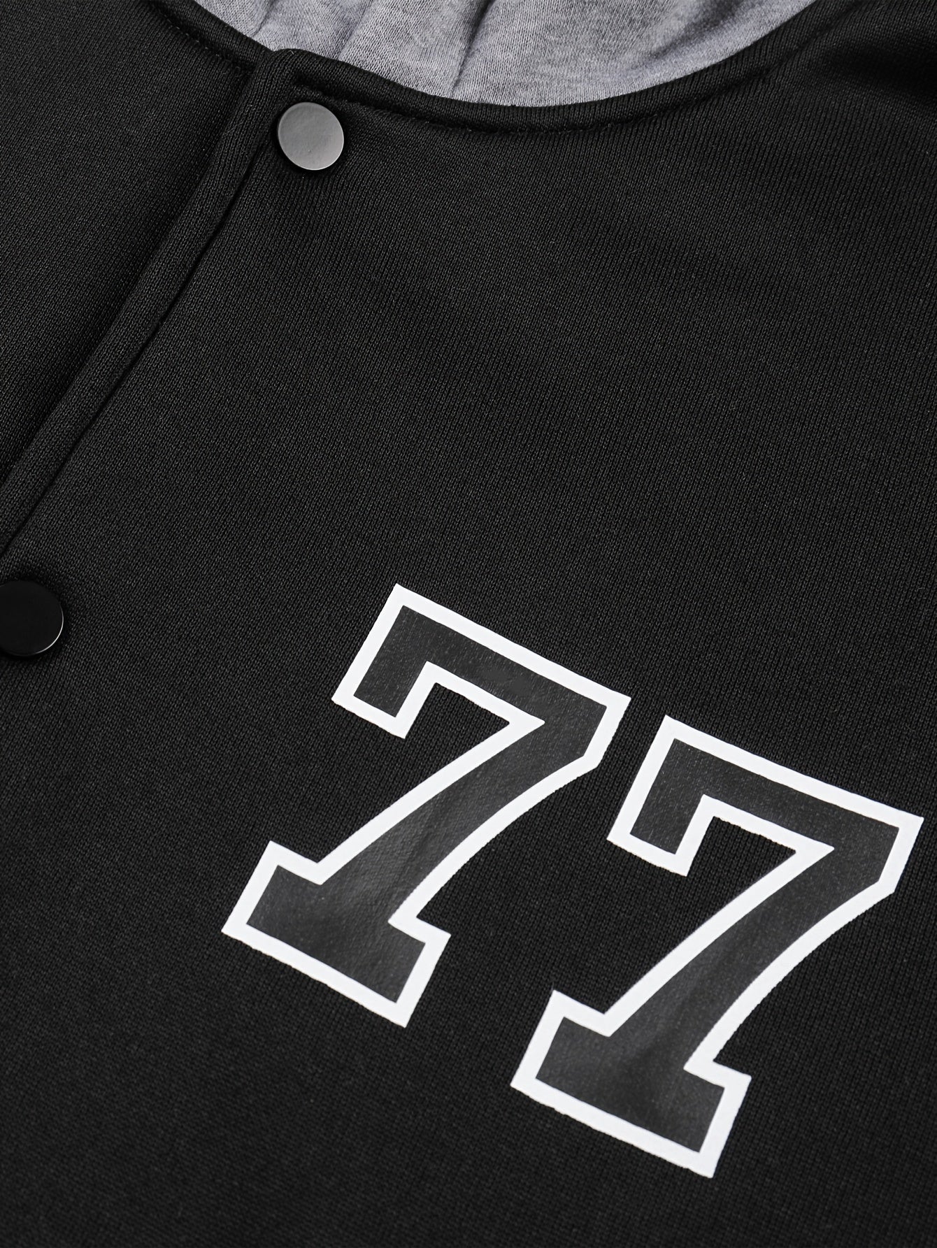 Herren Kapuzenjacke College-Stil Schwarz Grau mit "LA 77" Aufdruck