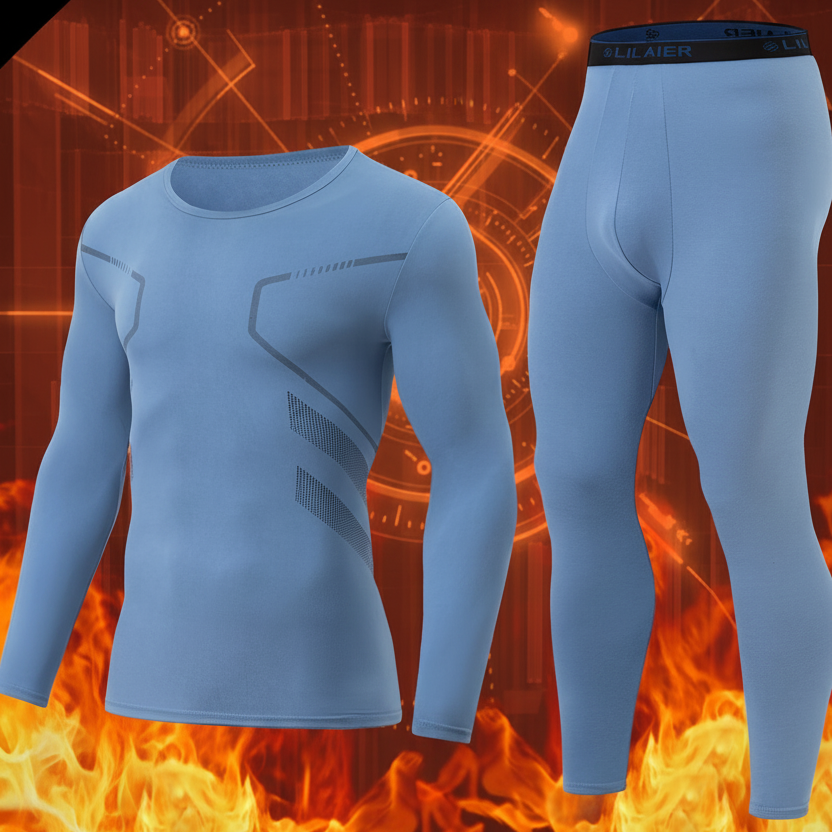 Herren Thermounterwäsche Set Langarmshirt und Hose Wärme Funktionsunterwäsche