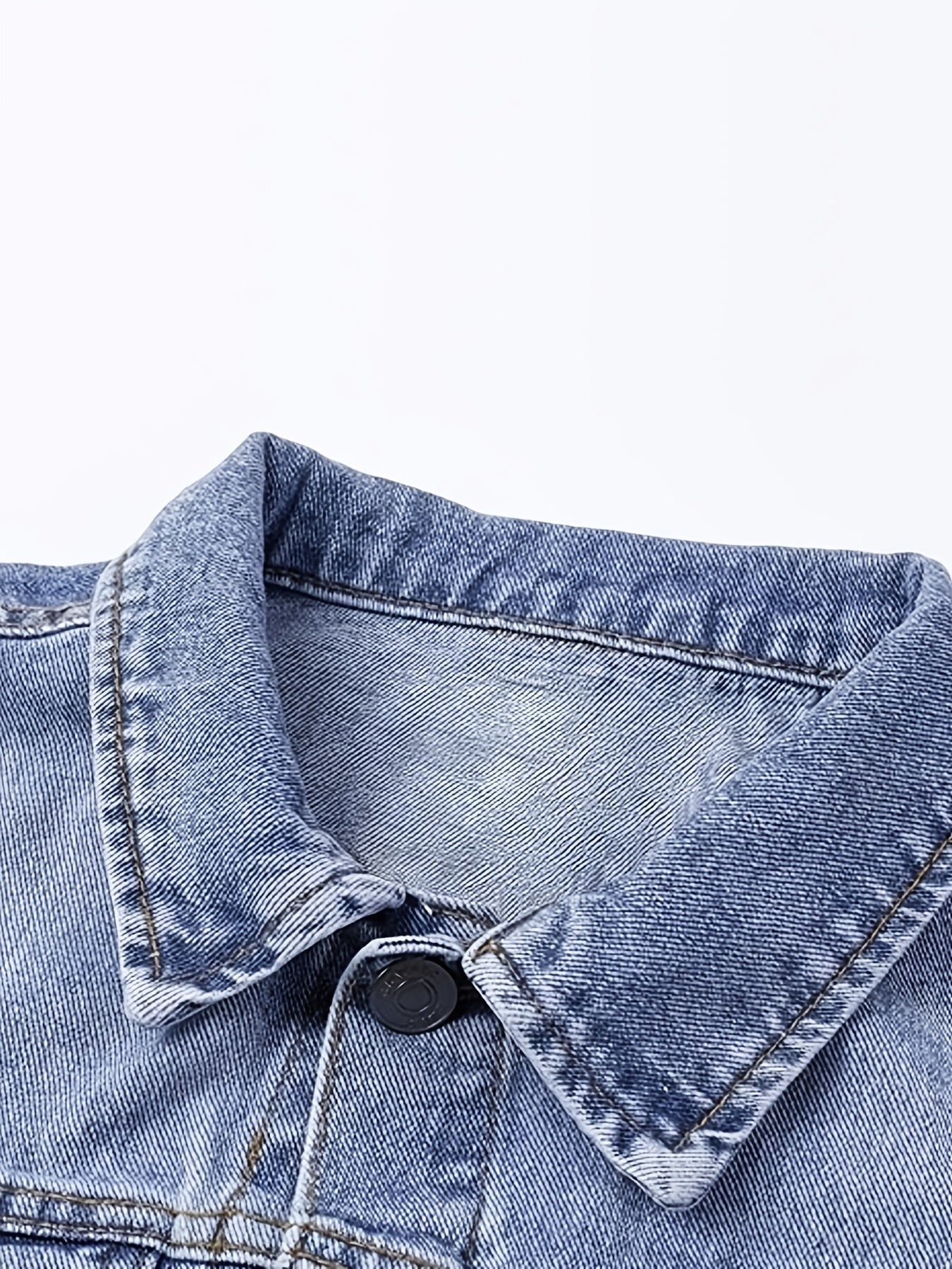 Jeans Weste Herren Denim Ärmellose Jacke Blau Knopfverschluss