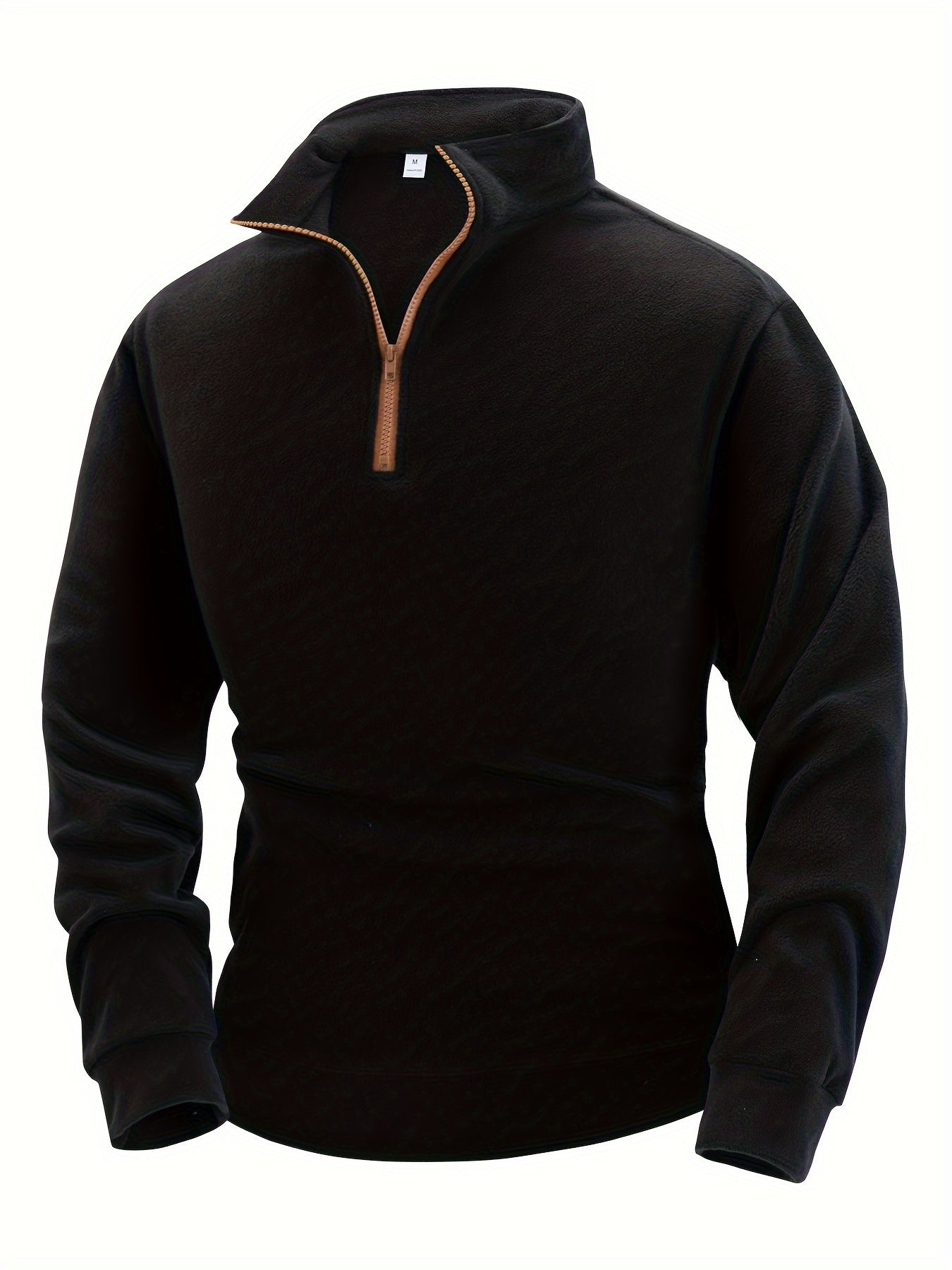 Fleece Pullover Herren Stehkragen Halb-Reißverschluss