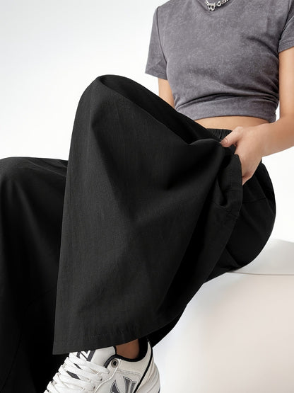 Pantaloni palazzo larghi da donna per primavera ed estate – Pantaloni casual alla moda con gamba ampia