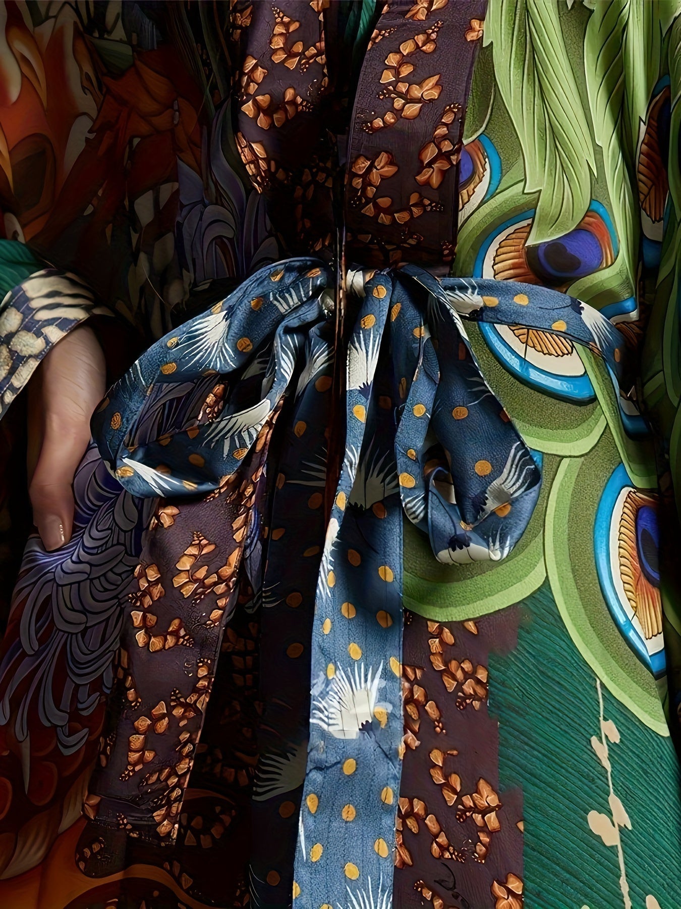 Damen Luxus Kaftan Kimono mit Maxilänge und opulentem orientalischen Muster – Perfekt für Resort und Abendmode
