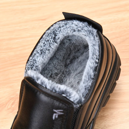 Herren Winter Slip-on Schuhe Braun gefüttert mit dicker Sohle
