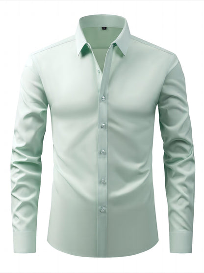 Chemise décontractée business homme coupe slim – Chemise élégante à manches longues pour le quotidien et le bureau