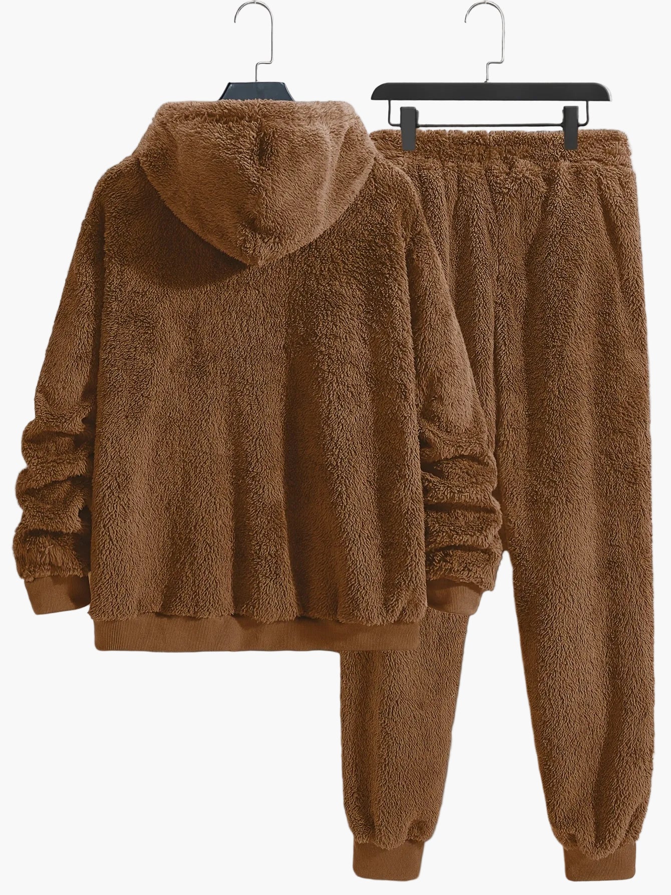 Herre fleece hoodie joggingdragt todelt – hyggeligt fritidstøj til sport & loungewear