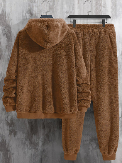 Unisex-sæt med blød hættetrøje og joggingbukser – blødt loungewear-outfit