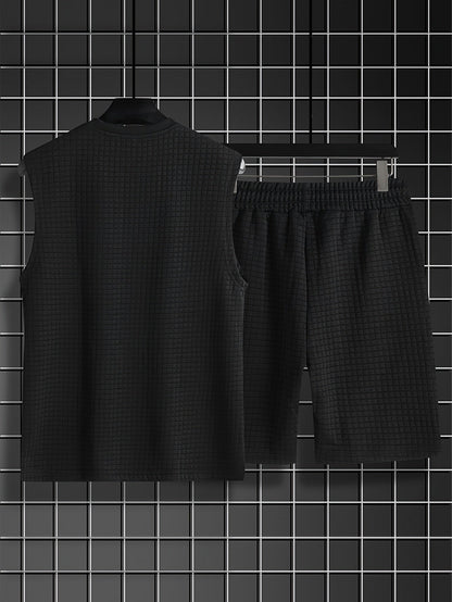 Męski zestaw casual bezrękawnik i szorty swobodny letni look