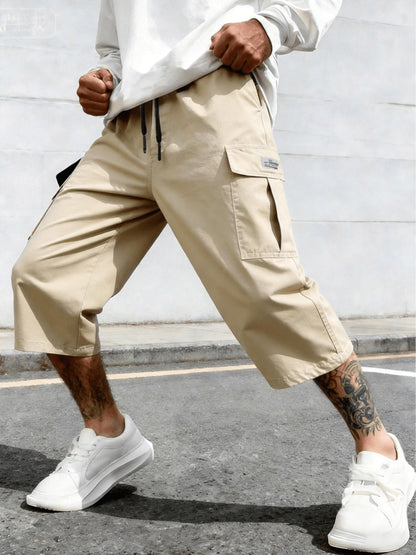 Shorts cargo homme style streetwear, longueur genou, pantalon de loisirs confortable avec poches