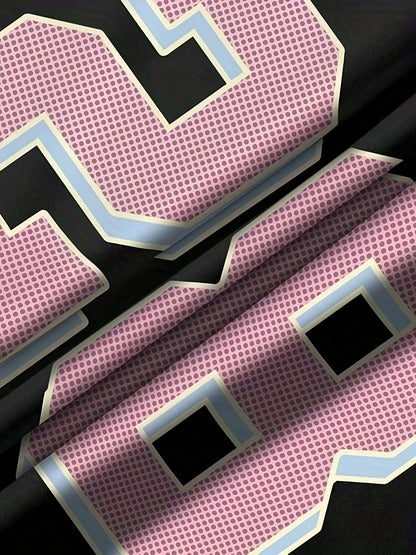 Dame Preppy Stil Sport Jersey T-shirt med nummer 28 og college-tryk – sommer fritidstøj