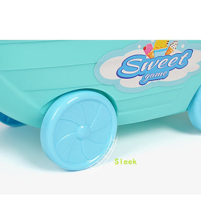 Jouet camion de glace pour enfants – Jeu de rôle éducatif pour filles et garçons – Charmant stand de vente avec caisse enregistreuse