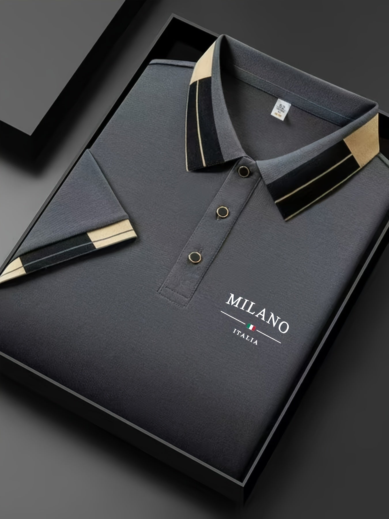 Herre Polo Milano Italia – Stilfull fritidsskjorte med moderne kragedesign