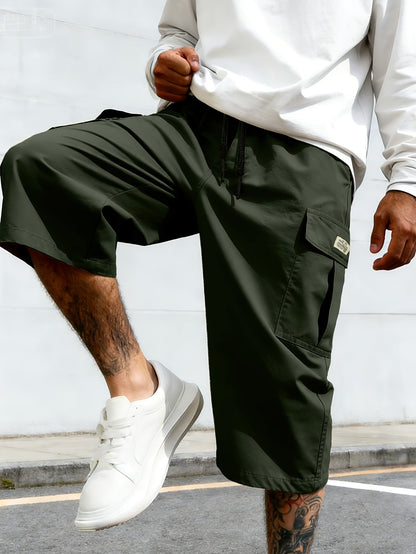Shorts cargo homme style streetwear, longueur genou, pantalon de loisirs confortable avec poches