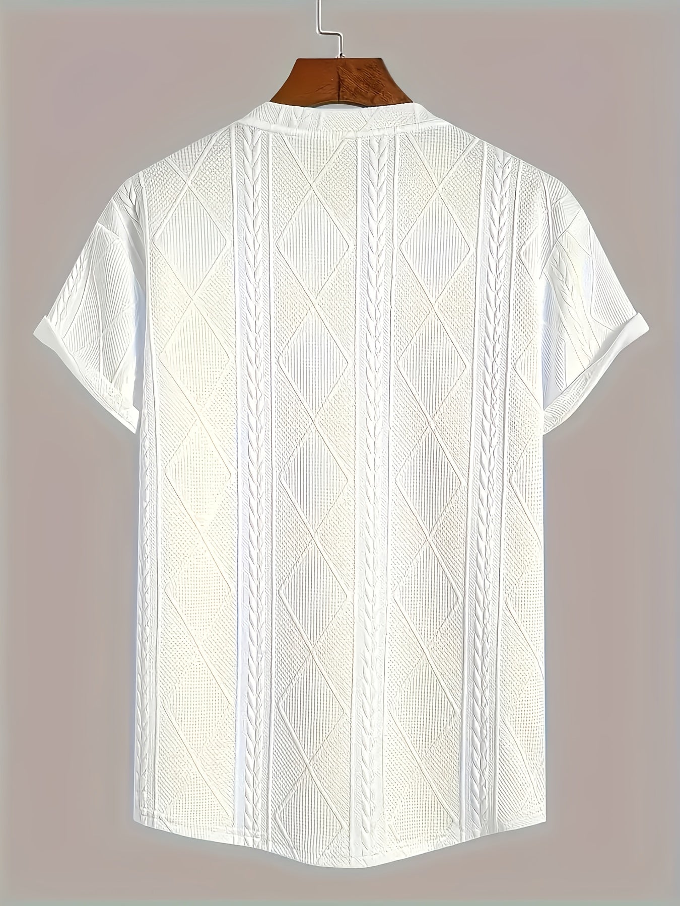 Herren T-Shirt im Strick-Look mit Rundhalsausschnitt, Casual Style, Sommer