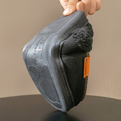 Pantuflas forradas con costura decorativa negras
