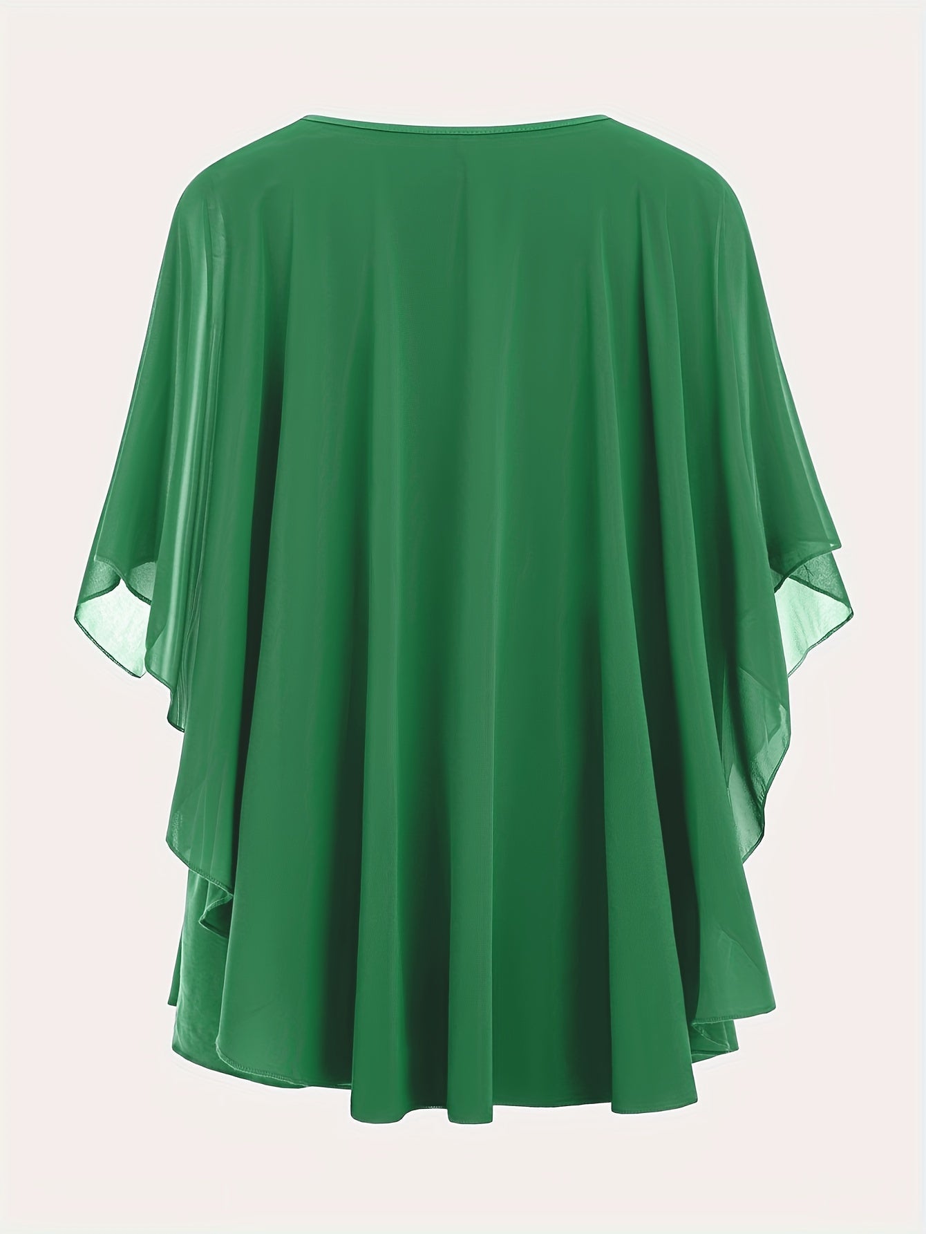 Damen Elegante Oversized Chiffon Bluse für Ausgehen – Stilvolle Flatterärmel, Lockerer Schnitt, Ideal für festliche Anlässe