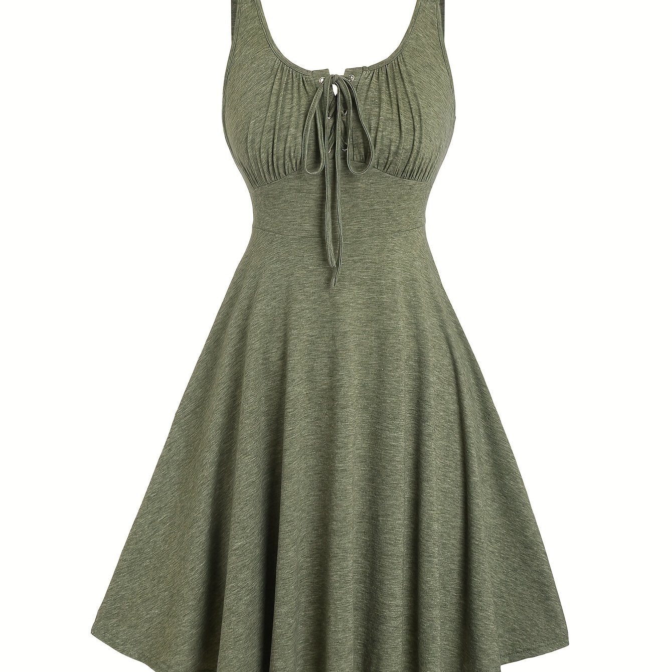 Damen Freizeit Skaterkleid mit Schnürung – Elegantes Sommerkleid für Alltag & Ausgehen