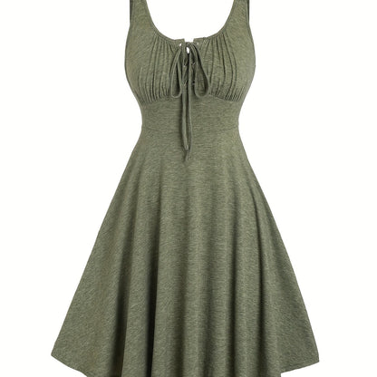 Damen Freizeit Skaterkleid mit Schnürung – Elegantes Sommerkleid für Alltag & Ausgehen