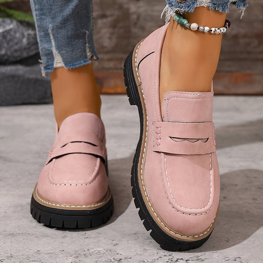 Dames mocassins slip-on met plateau en profielzool – modieuze vrijetijdsschoenen voor dagelijks gebruik en kantoor