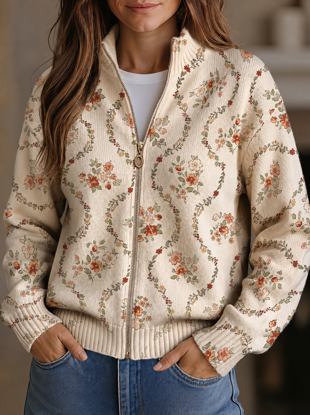 Persephone | Vest voor dames met bloemenprint