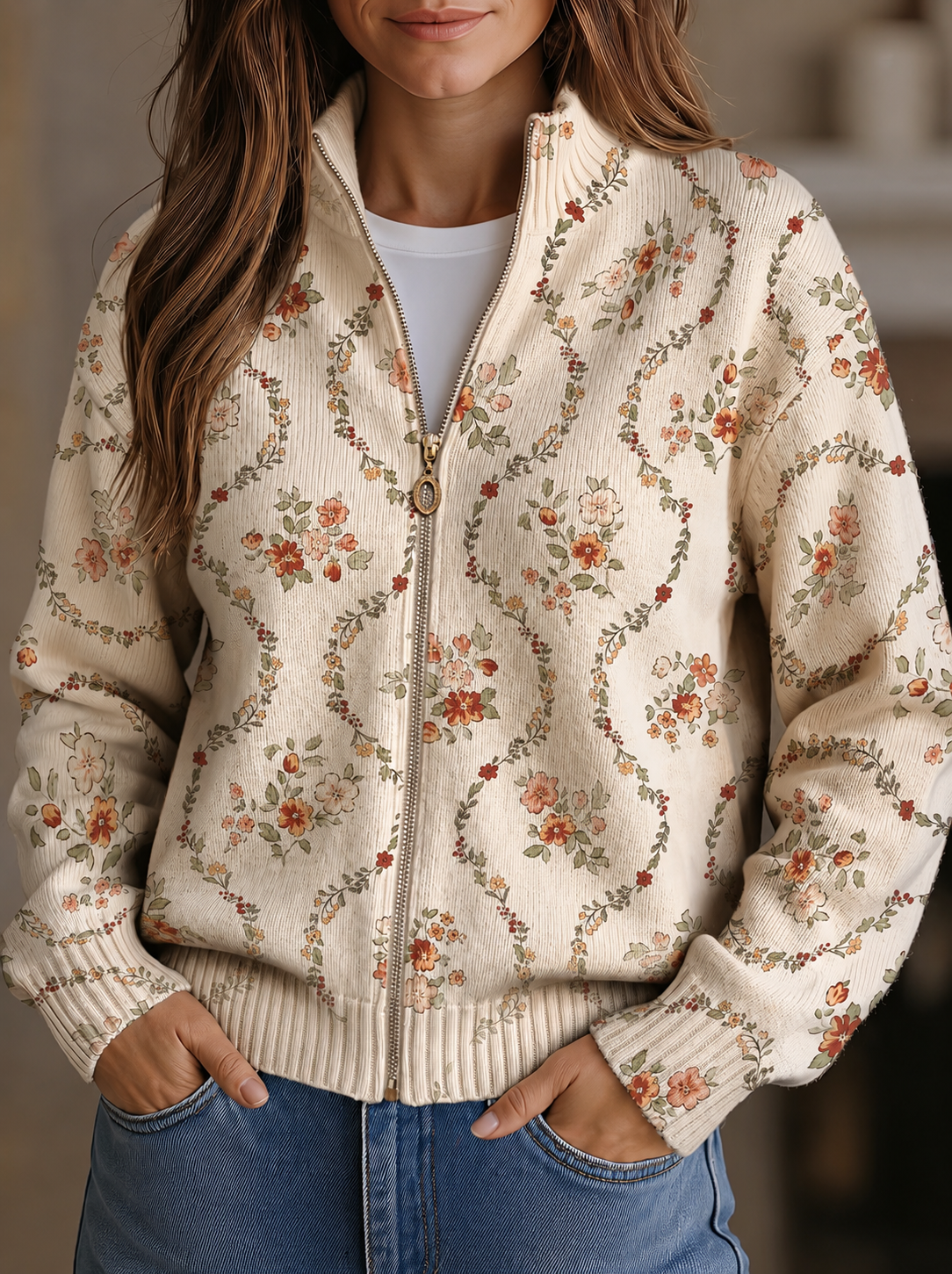 Persephone | Vest voor dames met bloemenprint