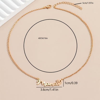 Damhalsband Mama-ord med hjärthänge – Elegant present till mammor, vardag och speciella tillfällen