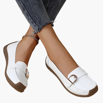 Mocassins femme slip-on avec boucle, confortables, pour tous les jours et loisirs