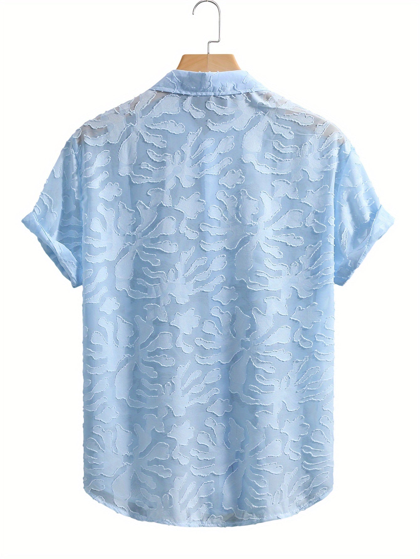 Camicia Resort da uomo a maniche corte con motivo strutturato – Elegante maglietta casual per estate e vacanze