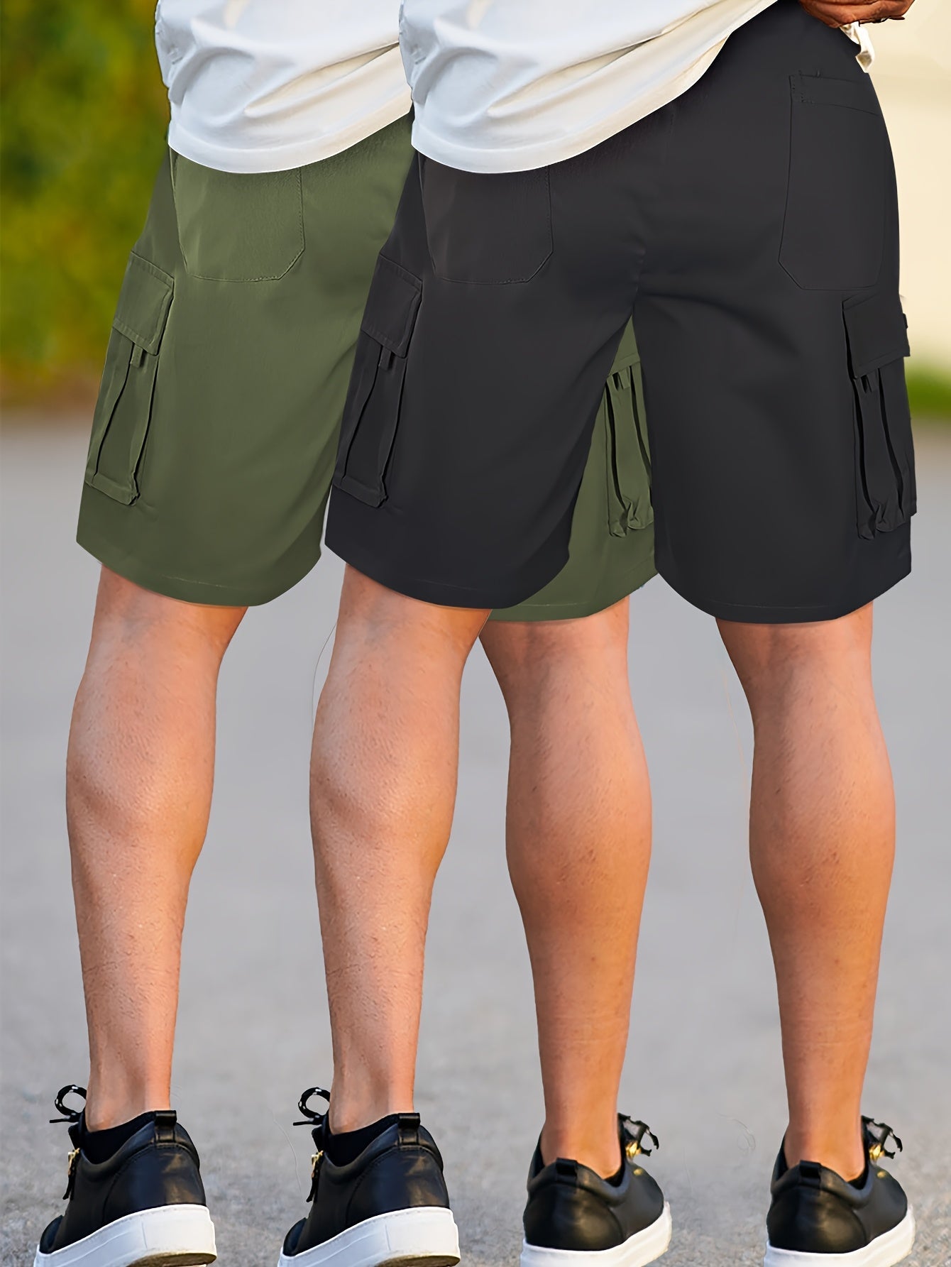 Heren Cargo Shorts 2-pack – Vrije tijd & Outdoor, Comfortabele cargoshorts met zakken, Regular Fit