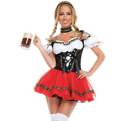 Costume Dirndl Oktoberfest femme – Robe traditionnelle ludique pour carnaval & fête