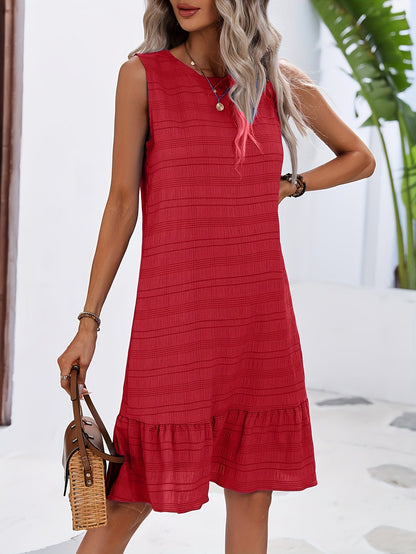 Abito da donna senza maniche con volant – Stile estivo elegante per vacanze e vita quotidiana