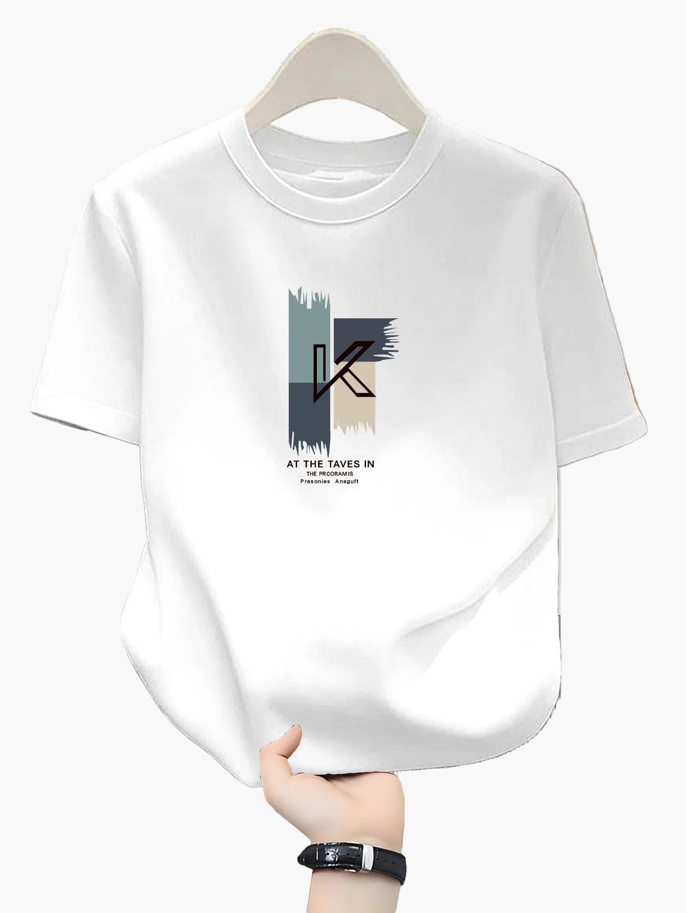 T-shirt homme avec imprimé K moderne et style streetwear décontracté