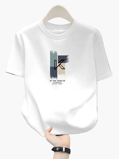 T-shirt homme avec imprimé K moderne et style streetwear décontracté