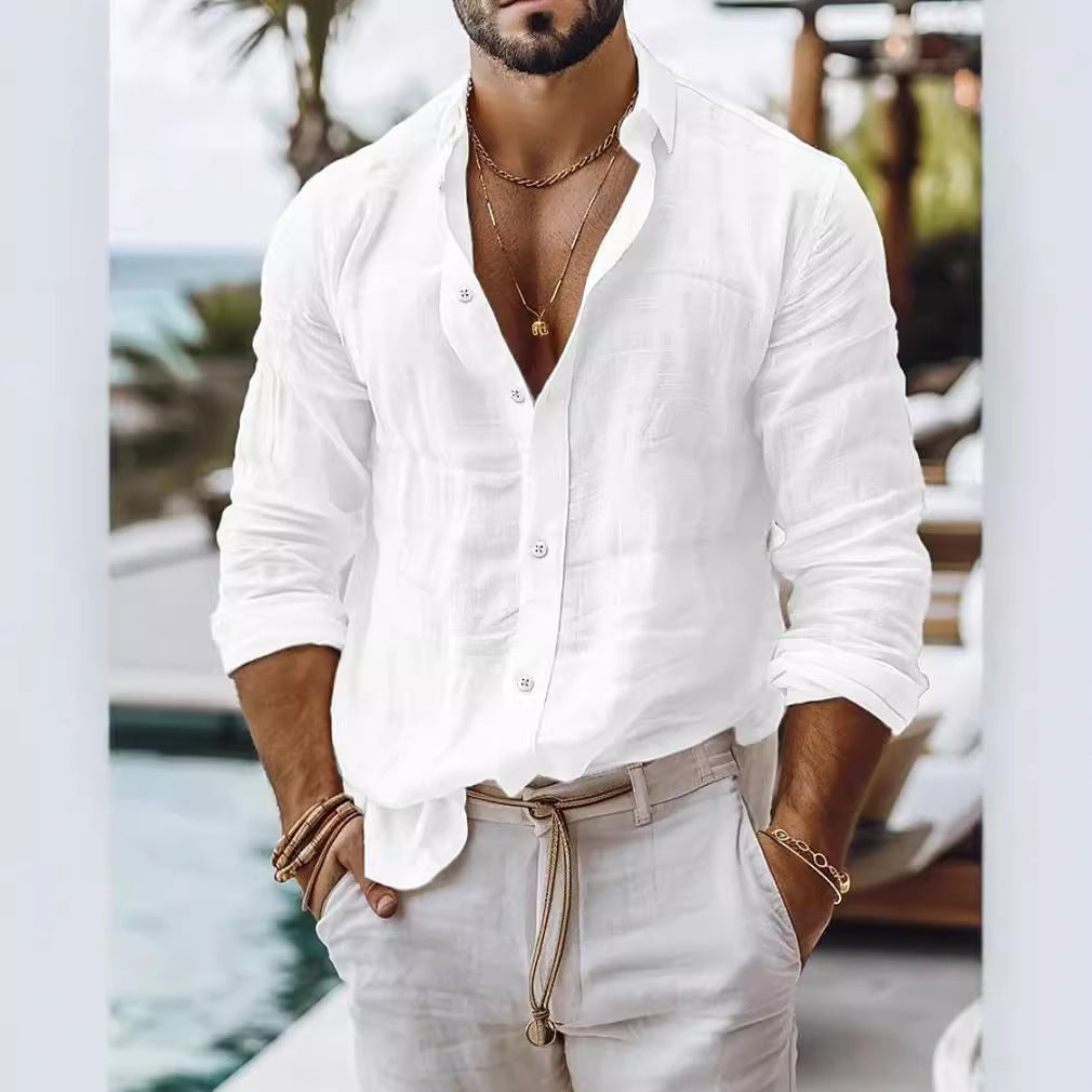 Camicia casual uomo – Design classico per look estivi eleganti, ideale per vacanze e uso quotidiano