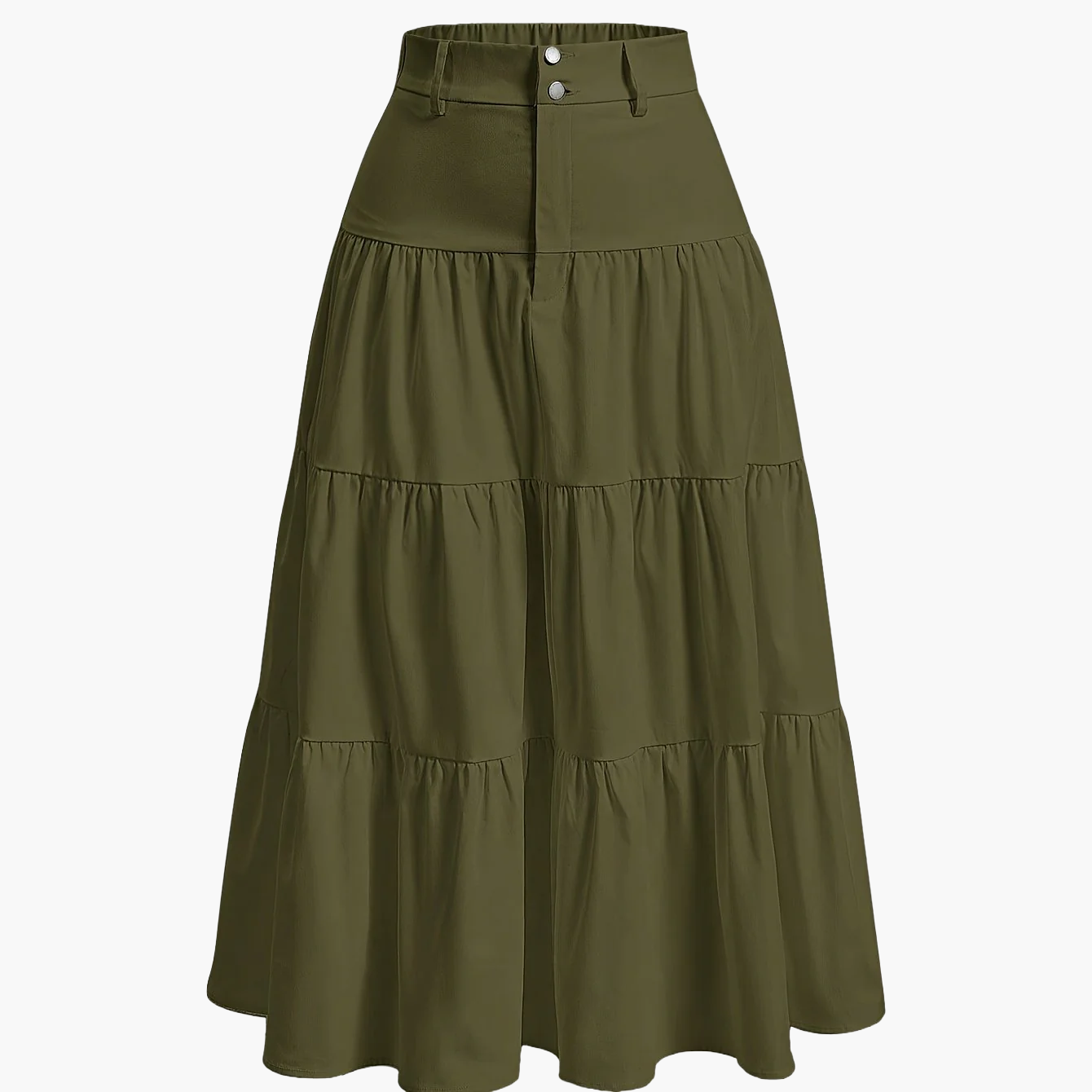 Damen Maxirock mit hoher Taille und Stufen-Design – Eleganter Freizeitrock für Frühling und Sommer