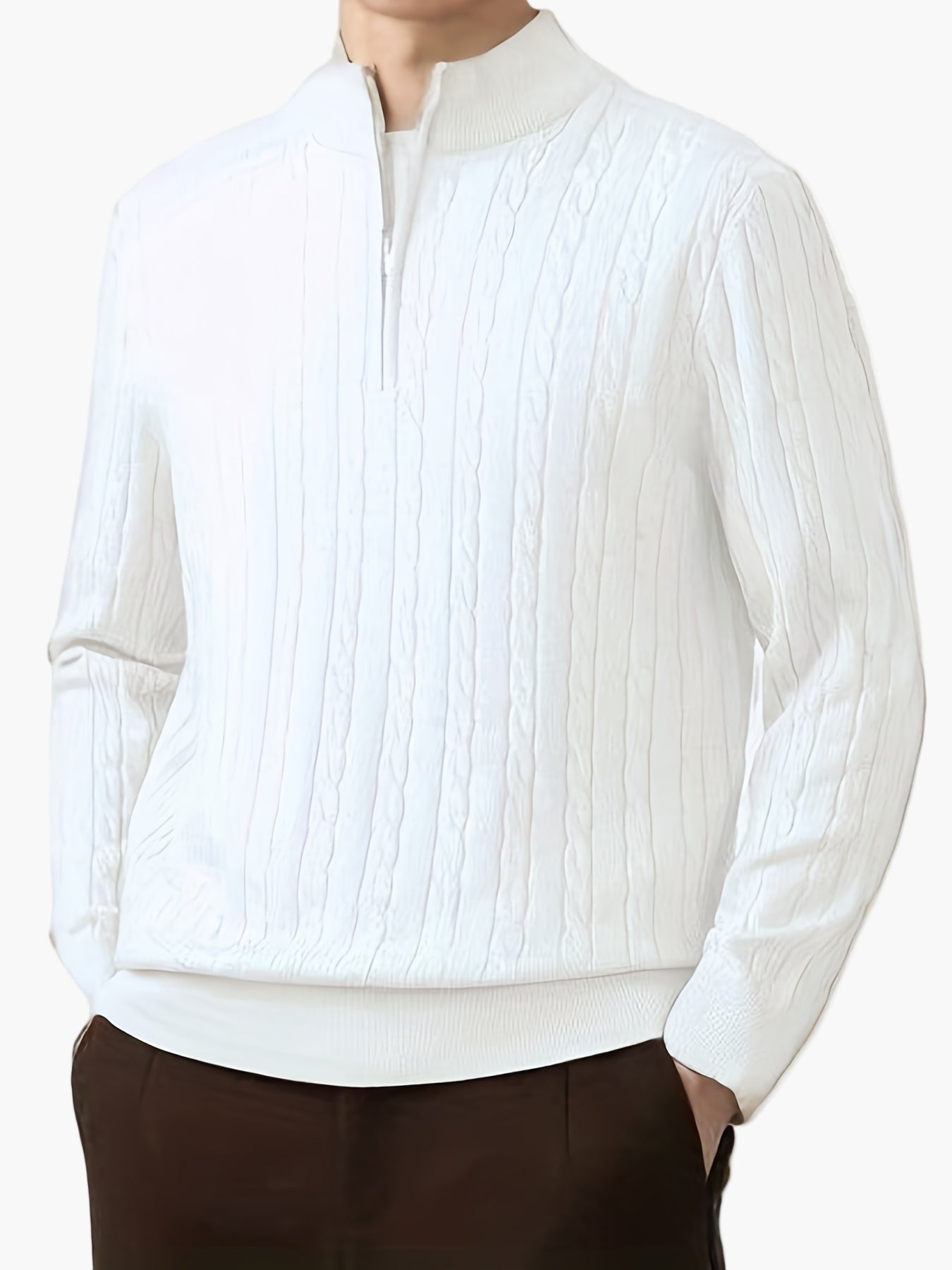 Herren Pullover Halbzip Casual Strickpullover für Herbst und Winter