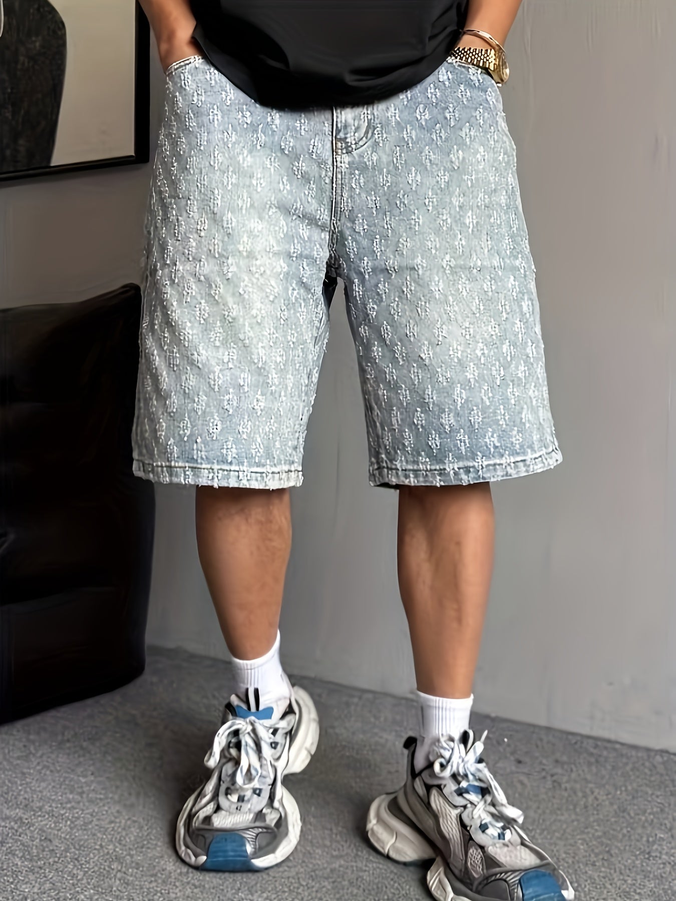 Bermuda da uomo stile streetwear con motivo floreale – Perfette per il tempo libero e l’estate