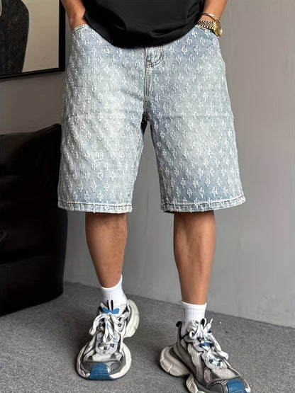 Bermuda da uomo stile streetwear con motivo floreale – Perfette per il tempo libero e l’estate