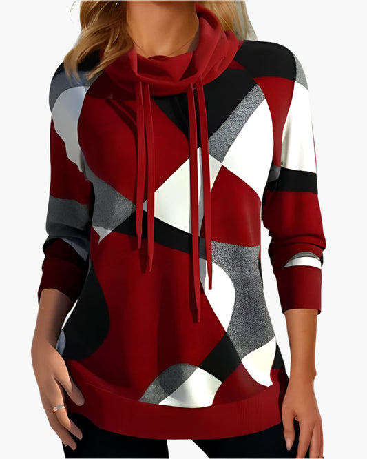 Maglione color block da donna – Felpa casual alla moda con coulisse, ideale per tutti i giorni e tempo libero