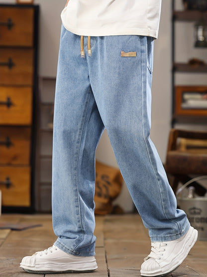 Jean jogging homme coupe décontractée – style streetwear décontracté avec cordon de serrage, idéal pour les loisirs et le quotidien