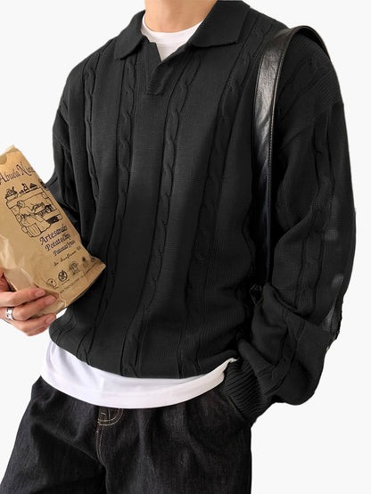 Heren polo-gebreide trui in casual stijl – Ideaal voor dagelijks gebruik en vrije tijd