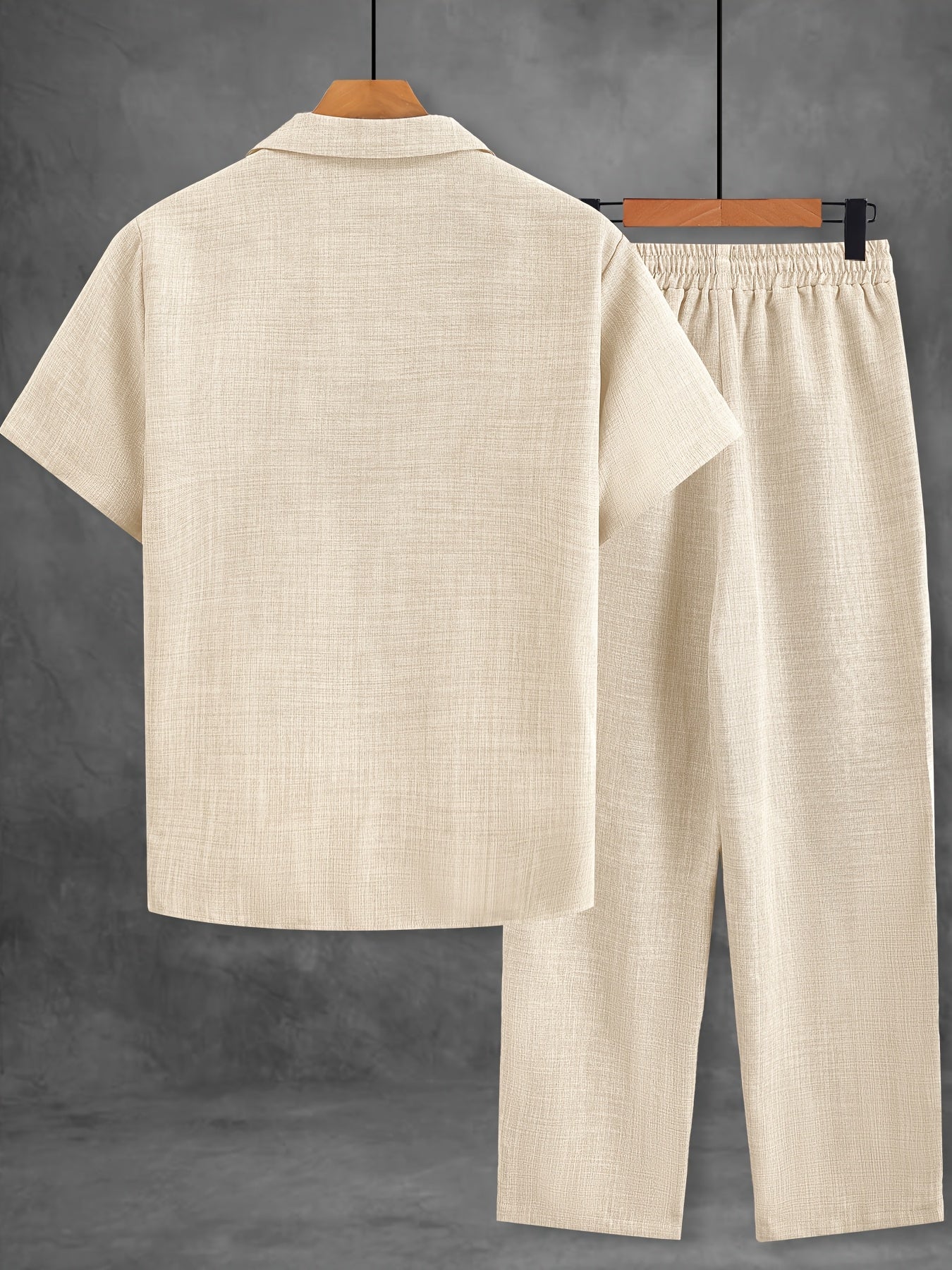 Set estivo uomo con camicia a maniche corte e pantaloni – Completo casual per tempo libero, quotidiano e vacanze