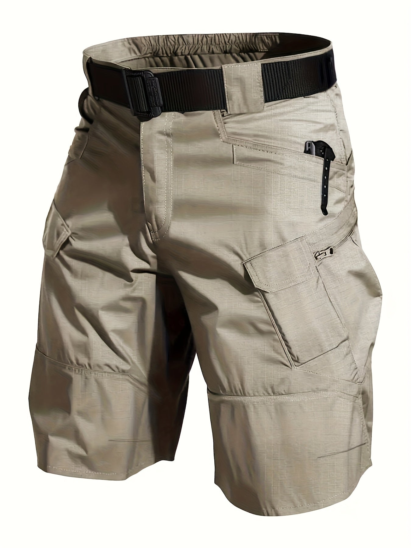 Pantaloncini funzionali da uomo per attività all'aperto con tasche e cintura – Pantaloni da trekking e tempo libero